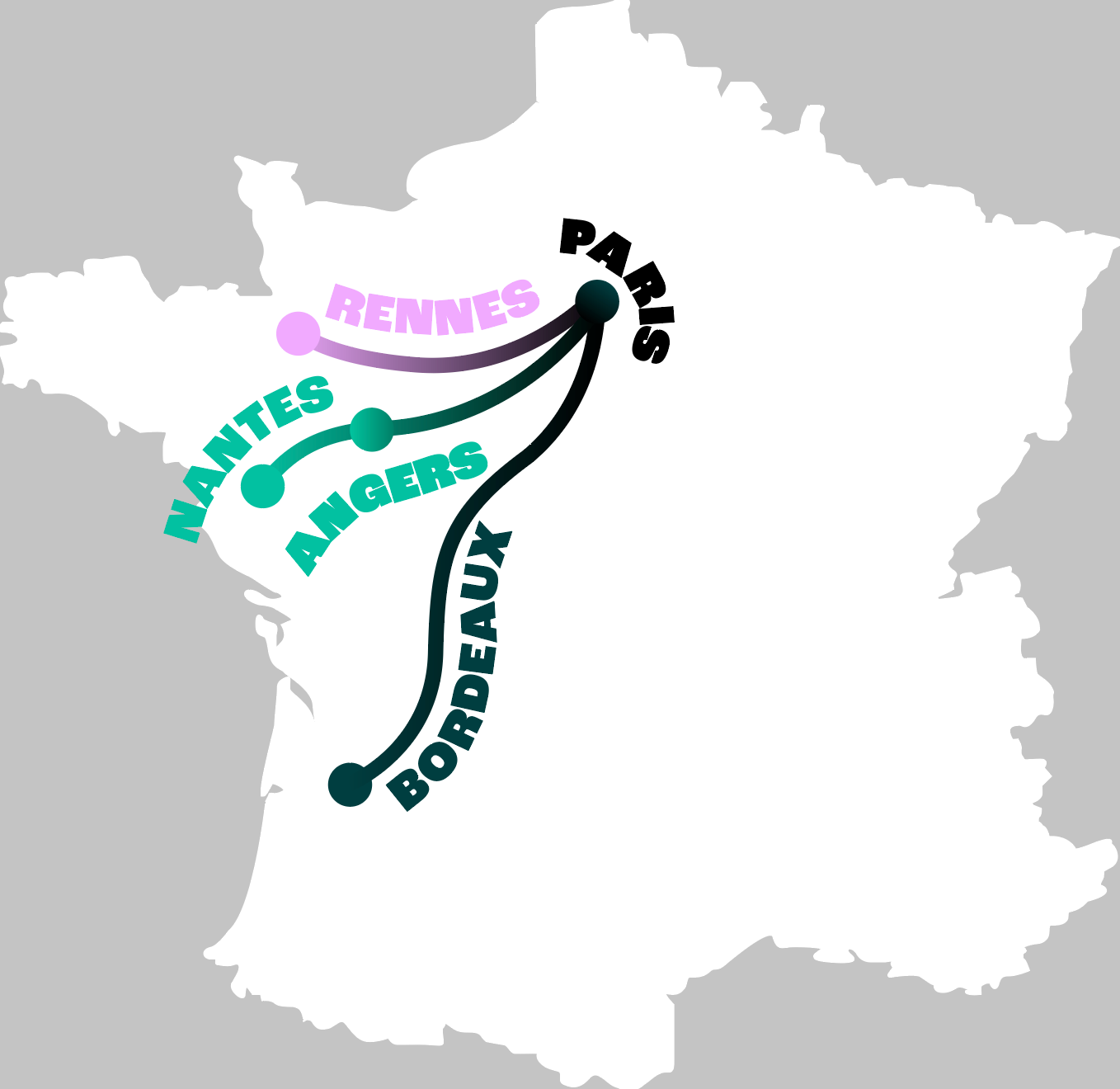 Futures destinations des trains Velvet ©Velvet